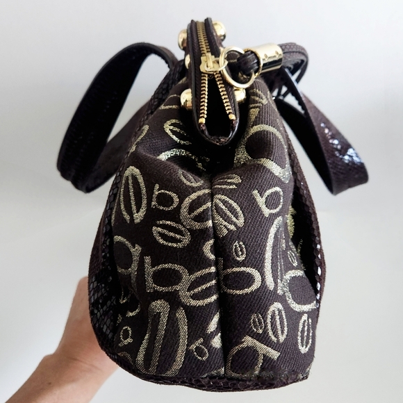 Bebe Vintage Y2K Gorgeous Dark Brown Bag With Snake Accents Gold Hardware & Logo - Picture 10 of 16